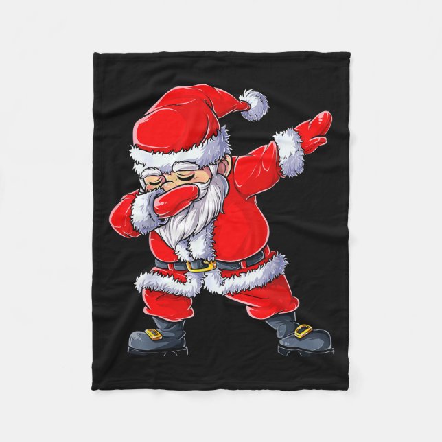 Dabbing Santa Claus Christmas Boys Men Funny Xmas  Fleece Blanket (Front)