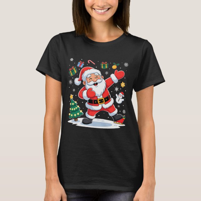 Dabbing Santa Claus Christmas Holiday Boys Kids Da T-Shirt (Front)