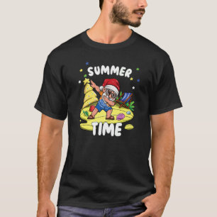 Dabbing Santa Claus Christmas In July Xmas Beach V T-Shirt