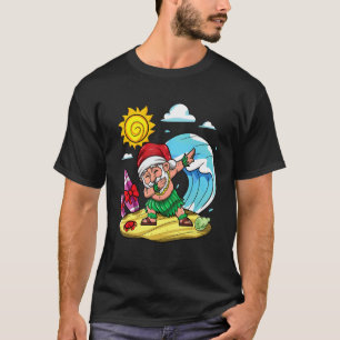Dabbing Santa Claus Christmas In July Xmas Beach V T-Shirt