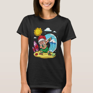Dabbing Santa Claus Christmas In July Xmas Beach V T-Shirt