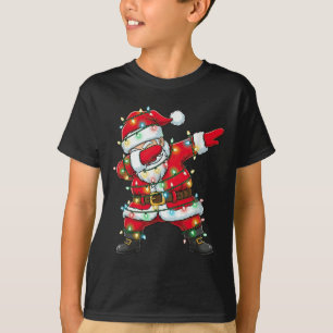 Dabbing Santa Claus Christmas Lights Xmas Dab Men  T-Shirt