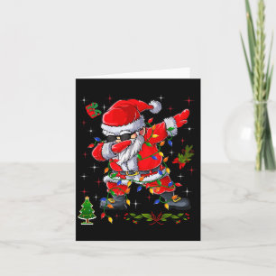 Dabbing Santa Claus Christmas Tree Lights Boys Kid Card