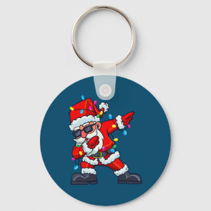 Dabbing Santa Claus Christmas Tree Lights Boys Kid Key Ring