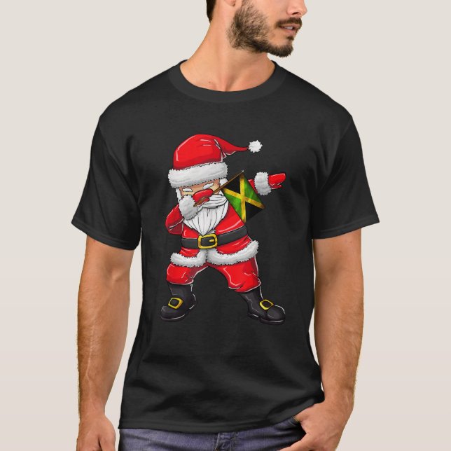 Dabbing Santa Claus from Jamaica Kids Boys Girls X T-Shirt (Front)