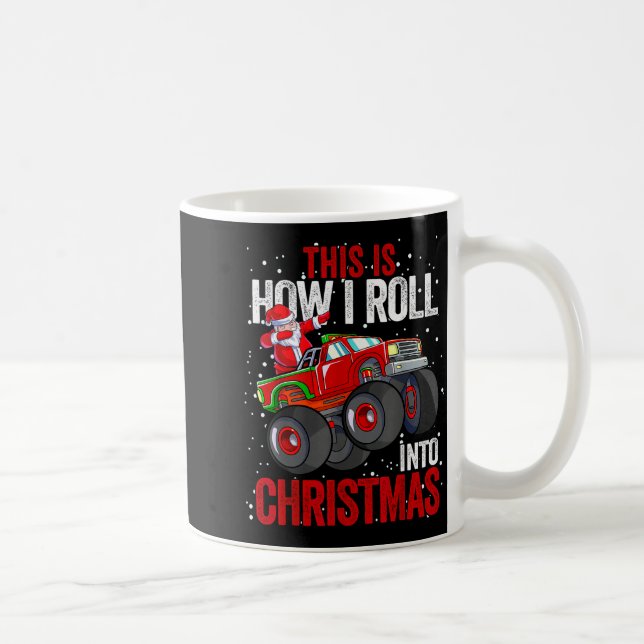 Dabbing Santa Claus Monster Truck Boys Christmas X Coffee Mug (Right)