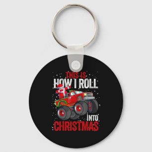 Dabbing Santa Claus Monster Truck Boys Christmas X Key Ring
