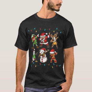 Dabbing Santa Claus Snowman Christmas Gingerbread T-Shirt