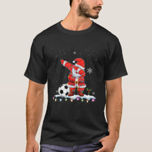 Dabbing Santa Claus Soccer Christmas Kids Boys Men T-Shirt