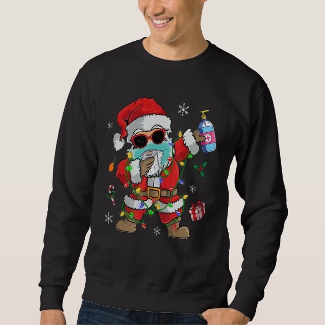 Dabbing Santa Claus With Christmas Light Merry Chr Sweatshirt (Front)