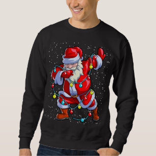 Dabbing Santa Claus with Christmas Lights Xmas Dab Sweatshirt