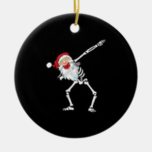 Dabbing Santa  dab dance skeleton   Ceramic Ornament