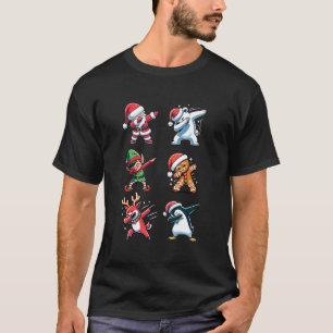 Dabbing Santa Deer Elf Penguin Polar Bear Dab Chri T-Shirt