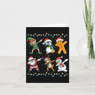 Dabbing Santa Elf Friends Boys Girls Men Funny Chr Card