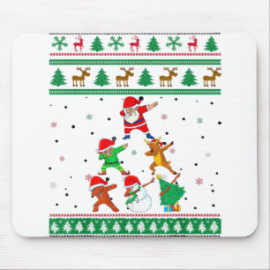Dabbing Santa Elf Friends Boys Ugly Christmas Swea Mouse Pad
