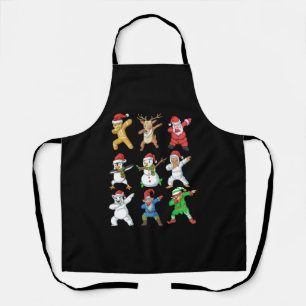 Dabbing Santa Elf Friends Christmas Apron