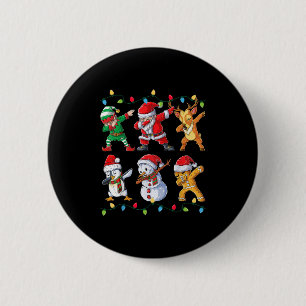 Dabbing Santa Elf Friends Christmas Boys Girls Men 6 Cm Round Badge