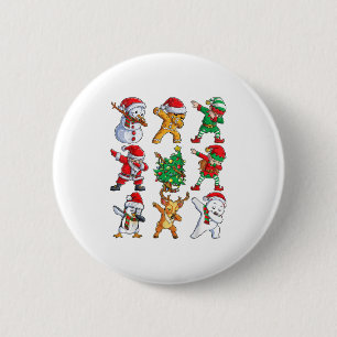 Dabbing Santa Elf Friends Christmas Boys Girls Men 6 Cm Round Badge