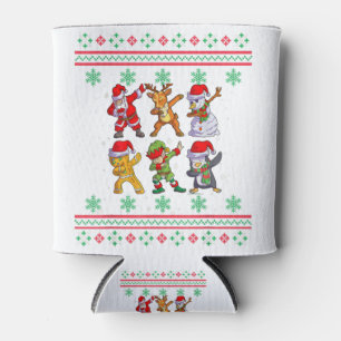 Dabbing Santa Elf Friends Christmas Boys Girls Men Can Cooler
