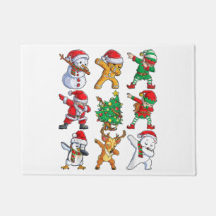 Dabbing Santa Elf Friends Christmas Boys Girls Men Doormat
