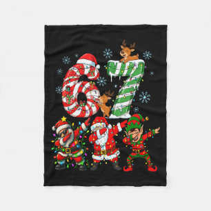 Dabbing Santa Elf Friends Christmas Boys Girls Men Fleece Blanket
