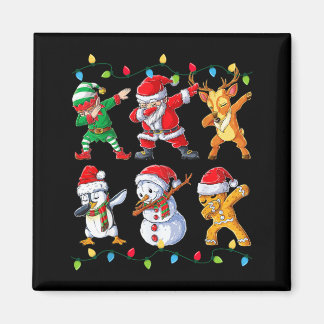 Dabbing Santa Elf Friends Christmas Boys Girls Men Magnet