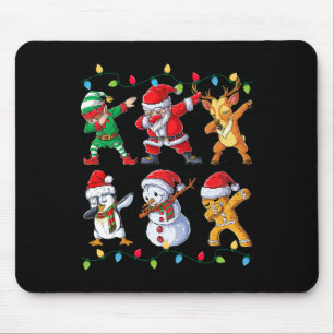 Dabbing Santa Elf Friends Christmas Boys Girls Men Mouse Pad