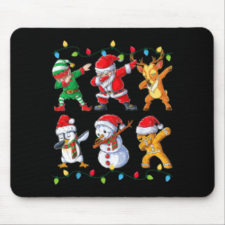 Dabbing Santa Elf Friends Christmas Boys Girls Men Mouse Pad