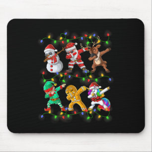 Dabbing Santa Elf Friends Christmas Boys Girls Men Mouse Pad