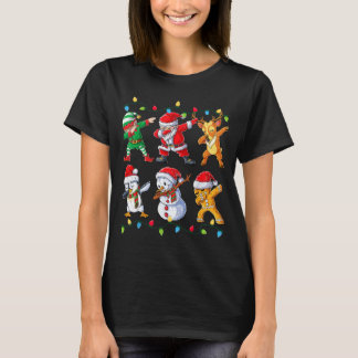 Dabbing Santa Elf Friends Christmas Boys Girls Men T-Shirt