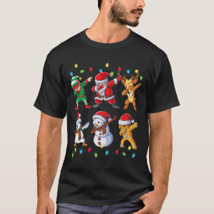 Dabbing Santa Elf Friends Christmas Boys Girls Men T-Shirt