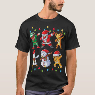 Dabbing Santa Elf Friends Christmas Boys Girls  T-Shirt