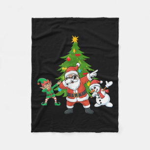 Dabbing Santa Elf Friends Christmas Boys Girls Xma Fleece Blanket