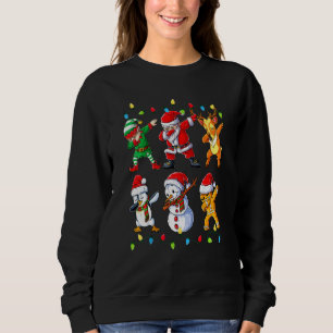 Dabbing Santa Elf Friends Christmas Family Costume Sweatshirt