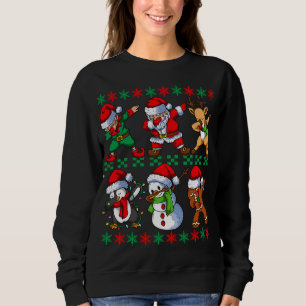 Dabbing Santa Elf Friends Christmas Sweatshirt