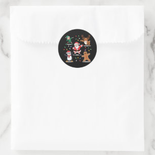 Dabbing Santa Elf Friends Christmas Xmas Dab Classic Round Sticker