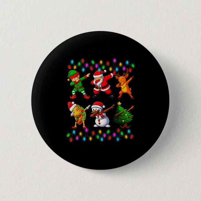 Dabbing Santa Elf Friendship Christmas Boys Kids X 6 Cm Round Badge (Front)