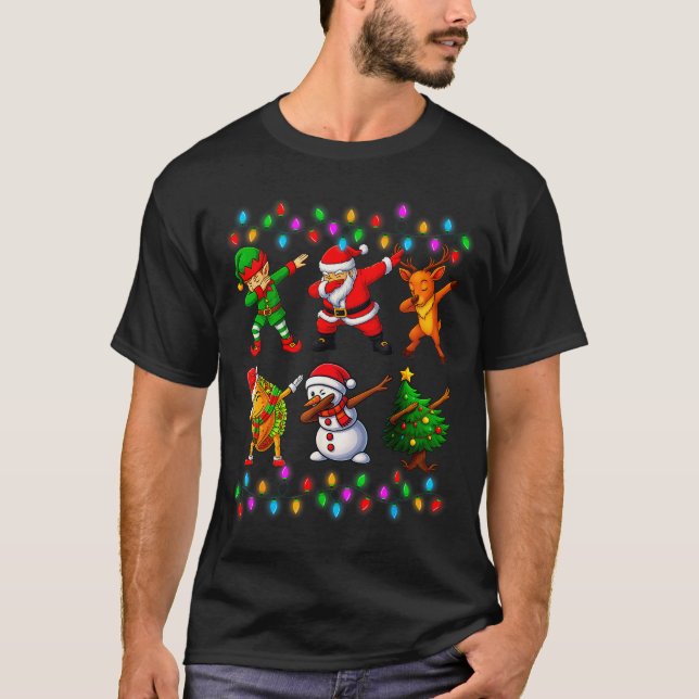 Dabbing Santa Elf Friendship Christmas Boys Kids X T-Shirt (Front)