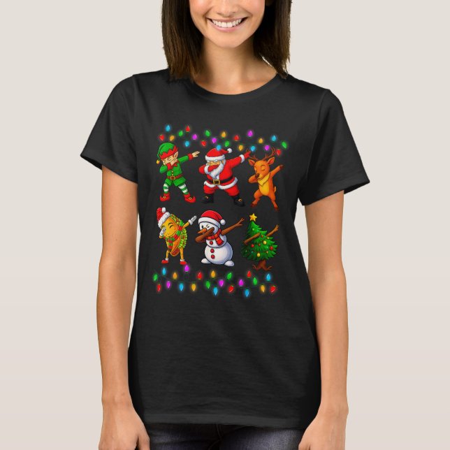 Dabbing Santa Elf Friendship Christmas Boys Kids X T-Shirt (Front)