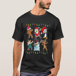 Dabbing Santa Elf Reindeer Gingerbread Penguin Xma T-Shirt