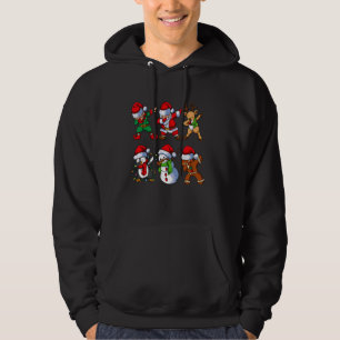 Dabbing Santa Elf Snowman Gingerbread Reindeer Chr Hoodie