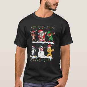 Dabbing Santa Elf Snowman Penguin Christmas Kids C T-Shirt