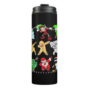 Dabbing Santa Elf Snowman Reindeer Thermal Tumbler