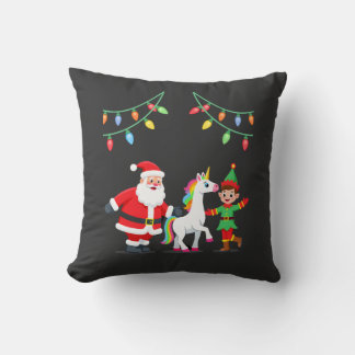 Dabbing Santa Elf Unicorn Christmas Kids Boys Men  Cushion