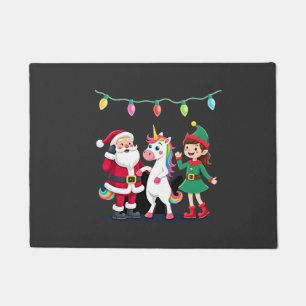 Dabbing Santa Elf Unicorn Christmas Kids Boys Men  Doormat