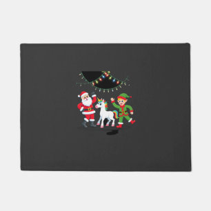 Dabbing Santa Elf Unicorn Christmas Kids Boys Men  Doormat
