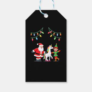 Dabbing Santa Elf Unicorn Christmas Kids Boys Men  Gift Tags
