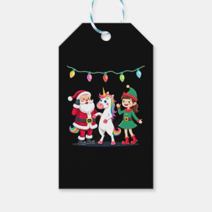 Dabbing Santa Elf Unicorn Christmas Kids Boys Men  Gift Tags