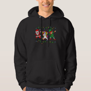Dabbing Santa Elf Unicorn Christmas Kids Boys Men Hoodie