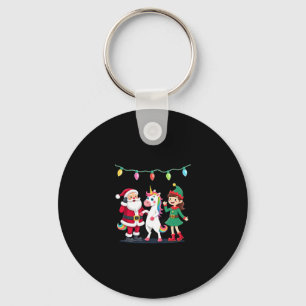 Dabbing Santa Elf Unicorn Christmas Kids Boys Men  Key Ring